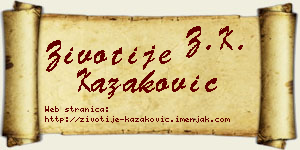Životije Kazaković vizit kartica